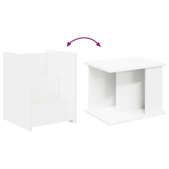 Tijdschriftenrek met plank Wit 35 x 35 x 45 cm Bewerkt hout 8