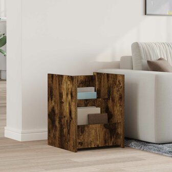 Tijdschriftenrek Gerookt eiken 35 x 35 x 45 cm Bewerkt hout 1