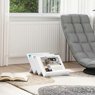 Tijdschriftenrek met plank Wit 53 x 40 x 28.5 cm Bewerkt hout 1
