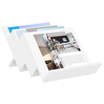 Tijdschriftenrek met plank Wit 53 x 40 x 28.5 cm Bewerkt hout 3