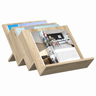 Tijdschriftenrek Sonoma Eiken 53 x 40 x 28.5 cm Bewerkt hout 3