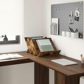 Tijdschriftenrek Gerookt eiken 53 x 40 x 28.5 cm Bewerkt hout 4