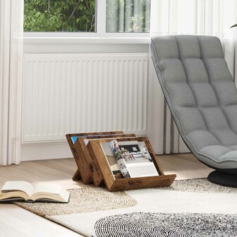 Tijdschriftenrek Oudhout 53 x 40 x 28.5 cm Bewerkt hout 1