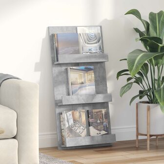 Tijdschriftenrek Beton Grijs 51 x 11 x 102 cm Bewerkt hout 1