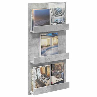Tijdschriftenrek Beton Grijs 51 x 11 x 102 cm Bewerkt hout 3