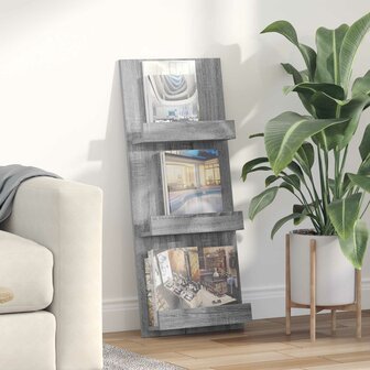Tijdschriftenrek Grijs Sonoma 43 x 11 x 102 cm Bewerkt hout 1