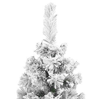 Kunstkerstboom met sneeuw smal 180 cm PVC groen 4