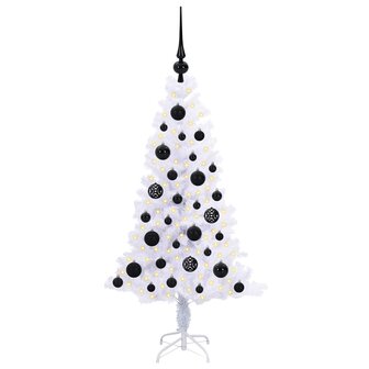 Kunstkerstboom met 150 LED Wit 120 cm PVC en Staal 3