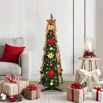 Kunstkerstboom met 50 LED met standaard Groen 125 cm PVC 1