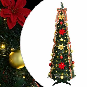 Kunstkerstboom met 100 LED met standaard Groen 155 cm PVC 2