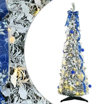 Kunstkerstboom met 50 LED met standaard Wit 120 cm PVC 2