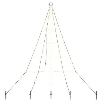 Kunstkerstboom met Grondspiesjes Warmwit 182 cm Metaal 2