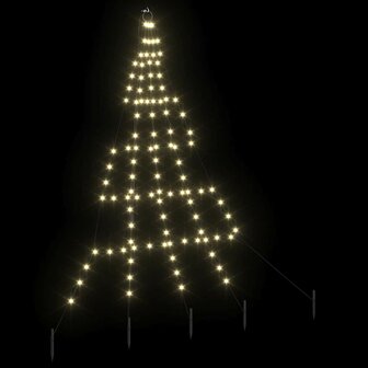 Kunstkerstboom met Grondspiesjes Warmwit 182 cm Metaal 4