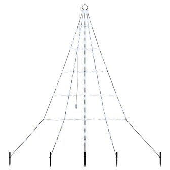 Kunstkerstboom met Grondspiesjes Koudwit 182 cm Metaal 2