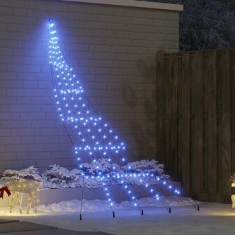 Kunstkerstboom met Grondspiesjes met 168 LED Blauw 306 cm Metaal 1