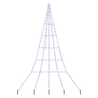 Kunstkerstboom met Grondspiesjes met 168 LED Blauw 306 cm Metaal 2