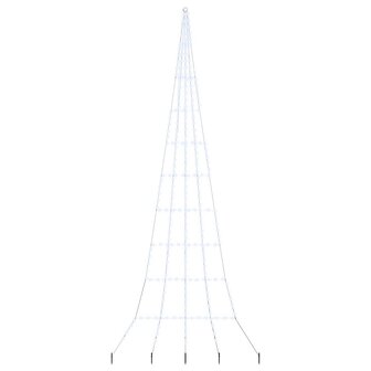 Kunstkerstboom met Grondspiesjes Koudwit 511 cm Metaal 2