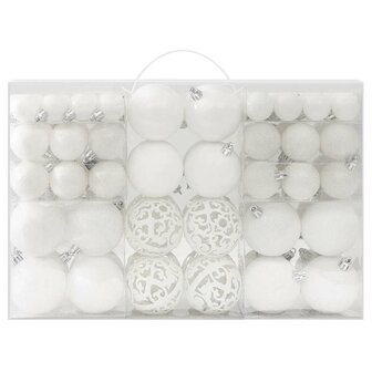 100-delige Kerstballenset wit 2