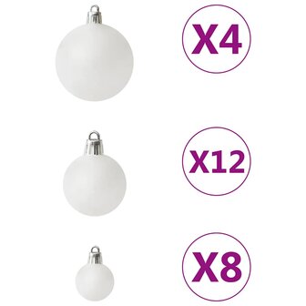 100-delige Kerstballenset wit 5