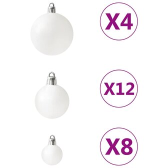 100-delige Kerstballenset wit 6