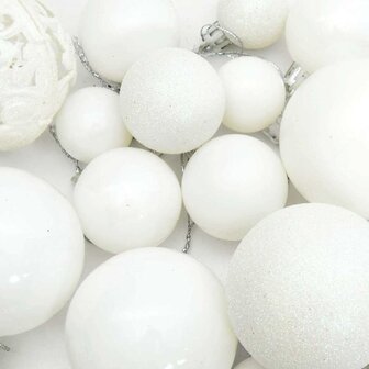100-delige Kerstballenset wit 8