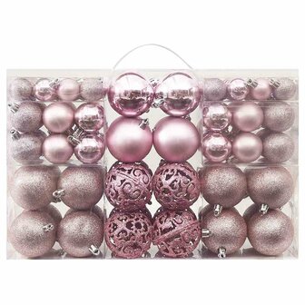 100-delige Kerstballenset roze 2
