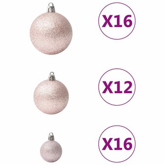 100-delige Kerstballenset roze 7