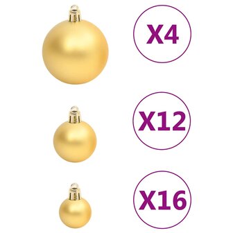 111-delige Kerstballenset polystyreen goudkleurig 5