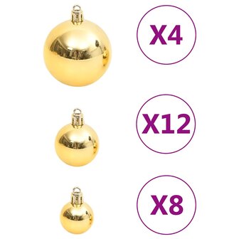 111-delige Kerstballenset polystyreen goudkleurig 6