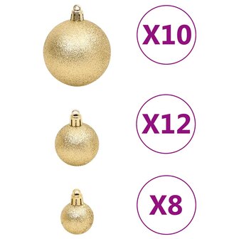 111-delige Kerstballenset polystyreen goudkleurig 7