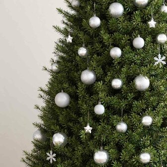 111-delige Kerstballenset polystyreen zilverkleurig 3