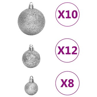 111-delige Kerstballenset polystyreen zilverkleurig 5