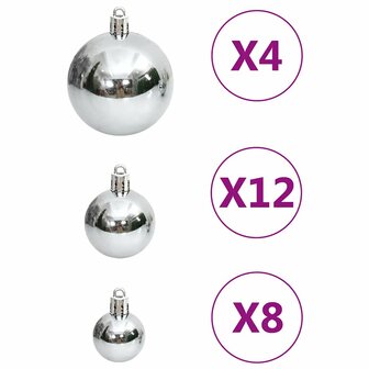 111-delige Kerstballenset polystyreen zilverkleurig 6