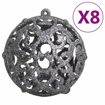 111-delige Kerstballenset polystyreen wit en grijs 4