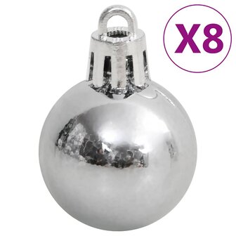 111-delige Kerstballenset polystyreen wit en grijs 5