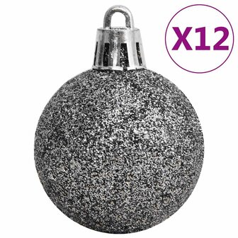 111-delige Kerstballenset polystyreen wit en grijs 6