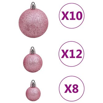 111-delige Kerstballenset polystyreen roze 6