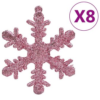 111-delige Kerstballenset polystyreen roze 8