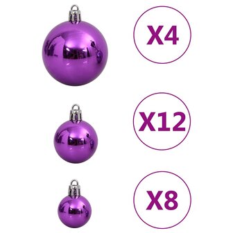 111-delige Kerstballenset polystyreen paars 6