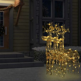 Kerstversiering rendier 3 st 60x16x100 cm acryl 8