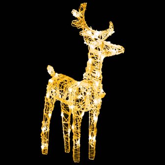 Kerstversiering rendieren en slee 160 LED&amp;apos;s 130 cm acryl 4