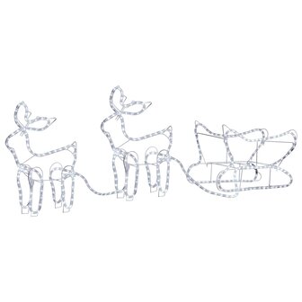 Buitenkerstversiering rendier en slee 576 LED&amp;apos;s 7