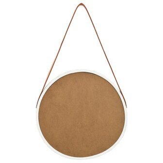 Wandspiegel met band 40 cm wit 5