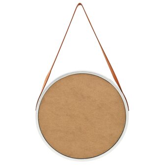 Wandspiegel met band 50 cm zilverkleurig 5