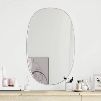 Wandspiegel 70x45 cm zilverkleurig 1