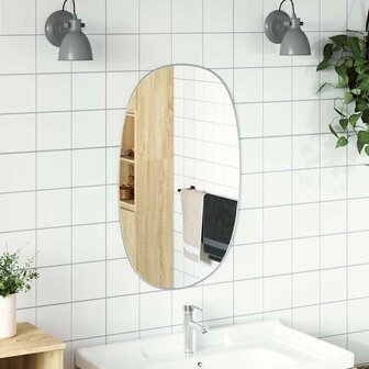 Wandspiegel 70x45 cm zilverkleurig 3