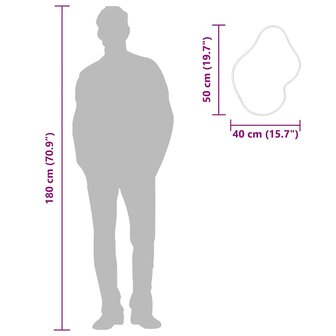 Wandspiegel 50x40 cm zwart 7