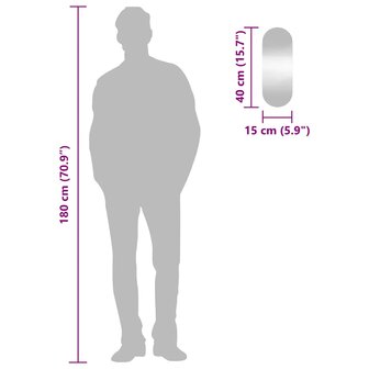 Wandspiegel 15x40 cm ovaal glas 7