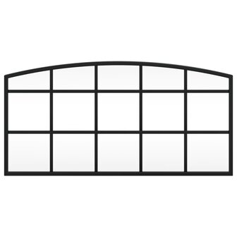 Wandspiegel boog 60x30 cm ijzer zwart 3