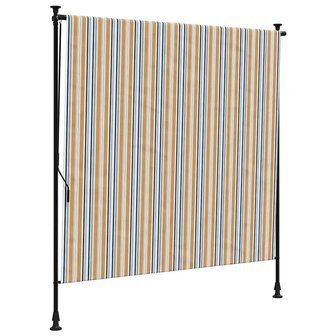 Rolgordijn voor buiten 200x270 cm stof en staal geel en wit 2